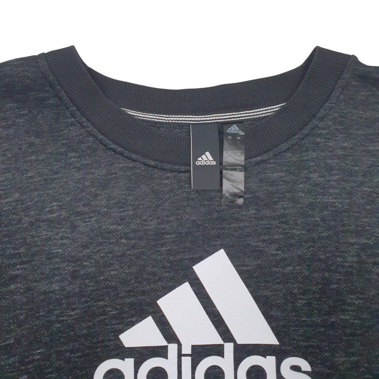 Mens Black Adidas Spellout Crewneck Jumper