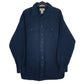 Mens Navy L.L.Bean Tall Chamois Flannel Long Sleeve Shirt