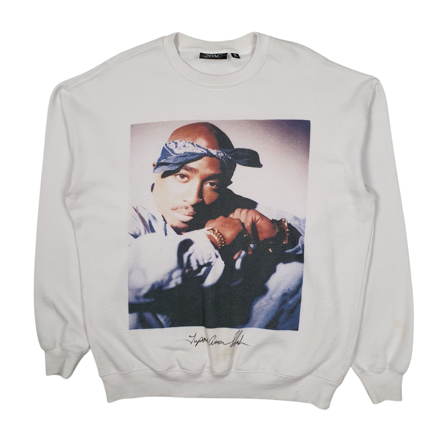 Mens White 2Pac  Crewneck Jumper