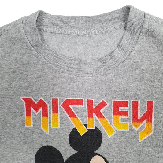 Womens Grey Mickey Mouse  Crewneck Jumper