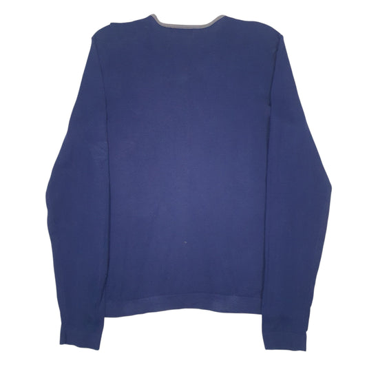 Mens Blue Calvin Klein Lightweight Crewneck Jumper