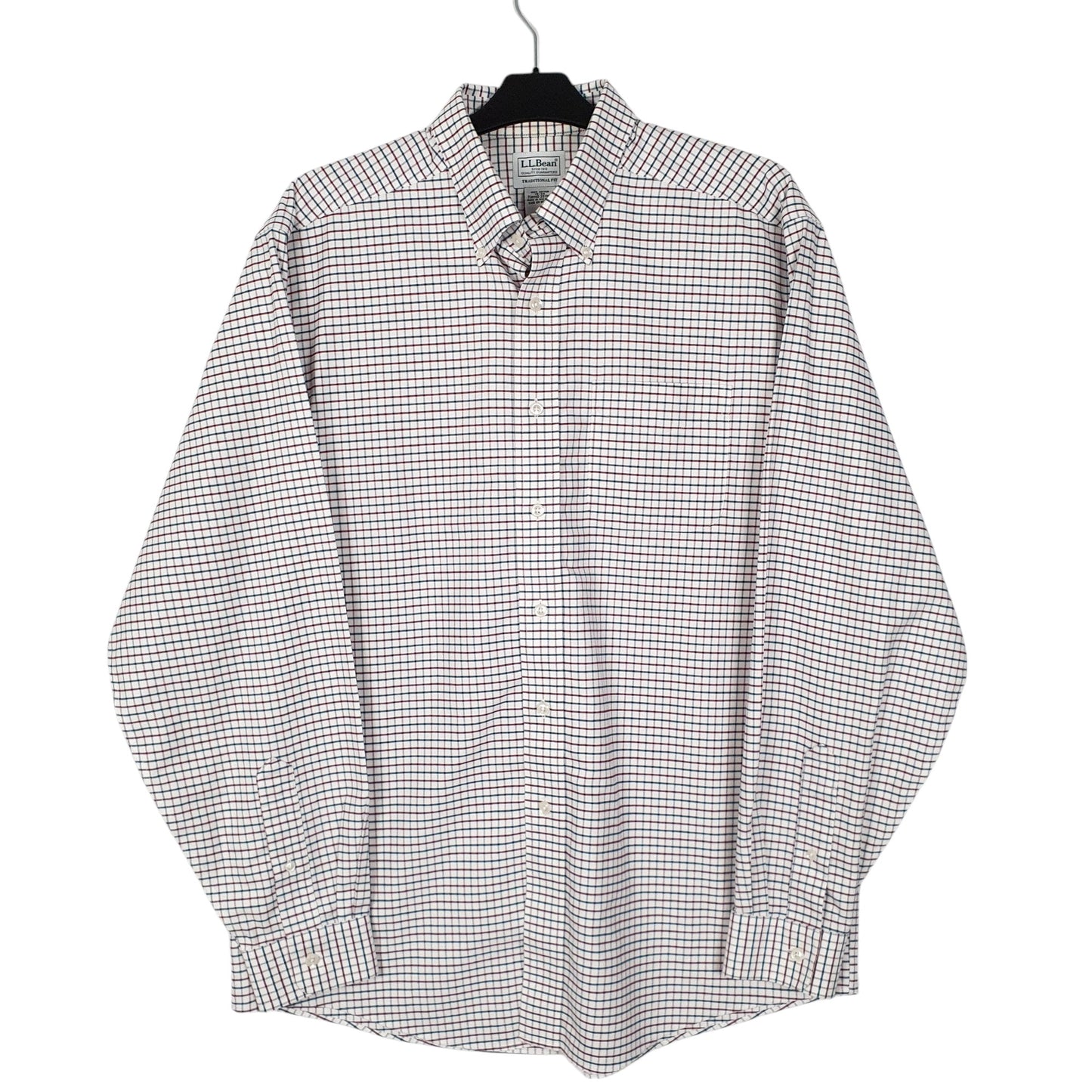 Mens Red L.L.Bean Traditional Long Sleeve Shirt