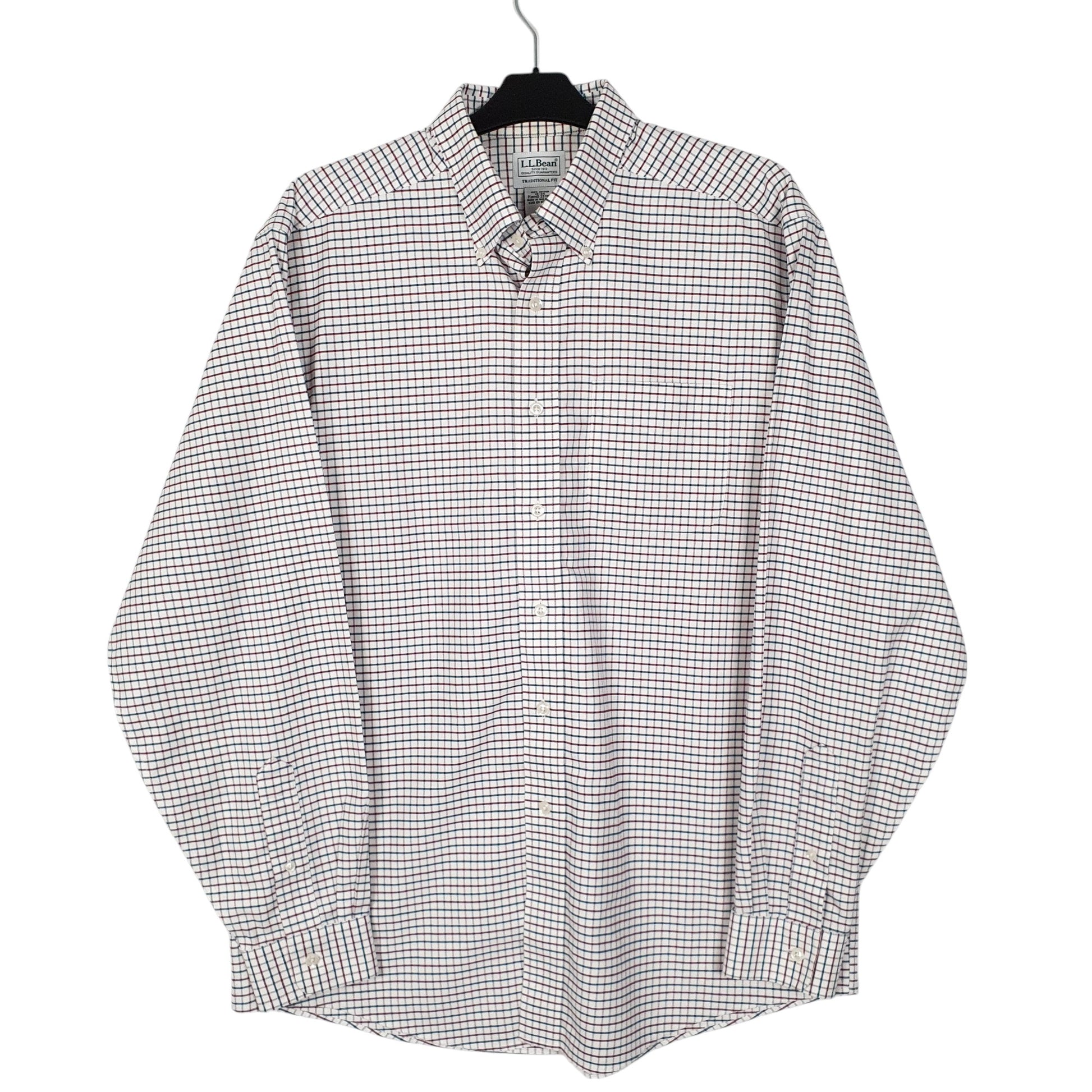 Mens Red L.L.Bean Traditional Long Sleeve Shirt