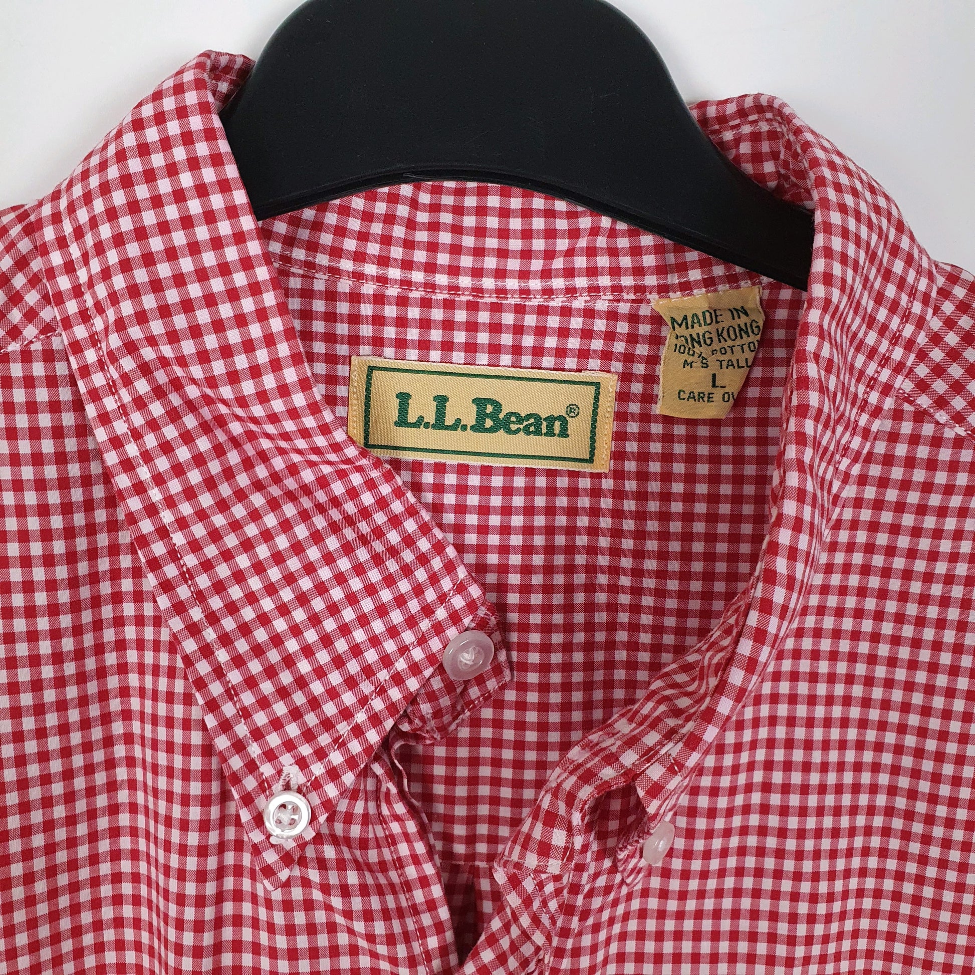 Mens Red L.L.Bean Vintage 90s  Shirt