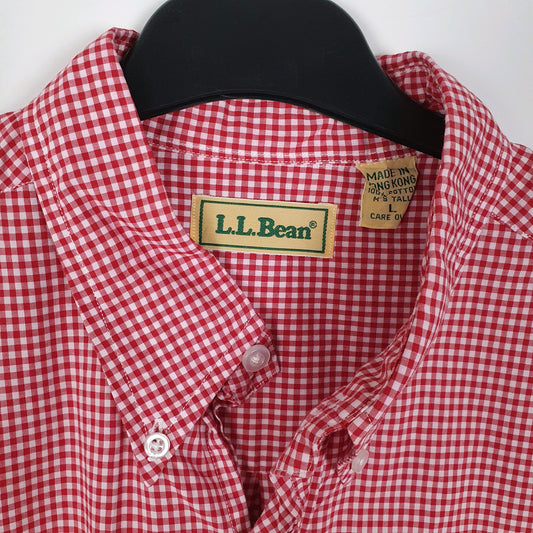Mens Red L.L.Bean Vintage 90s  Shirt