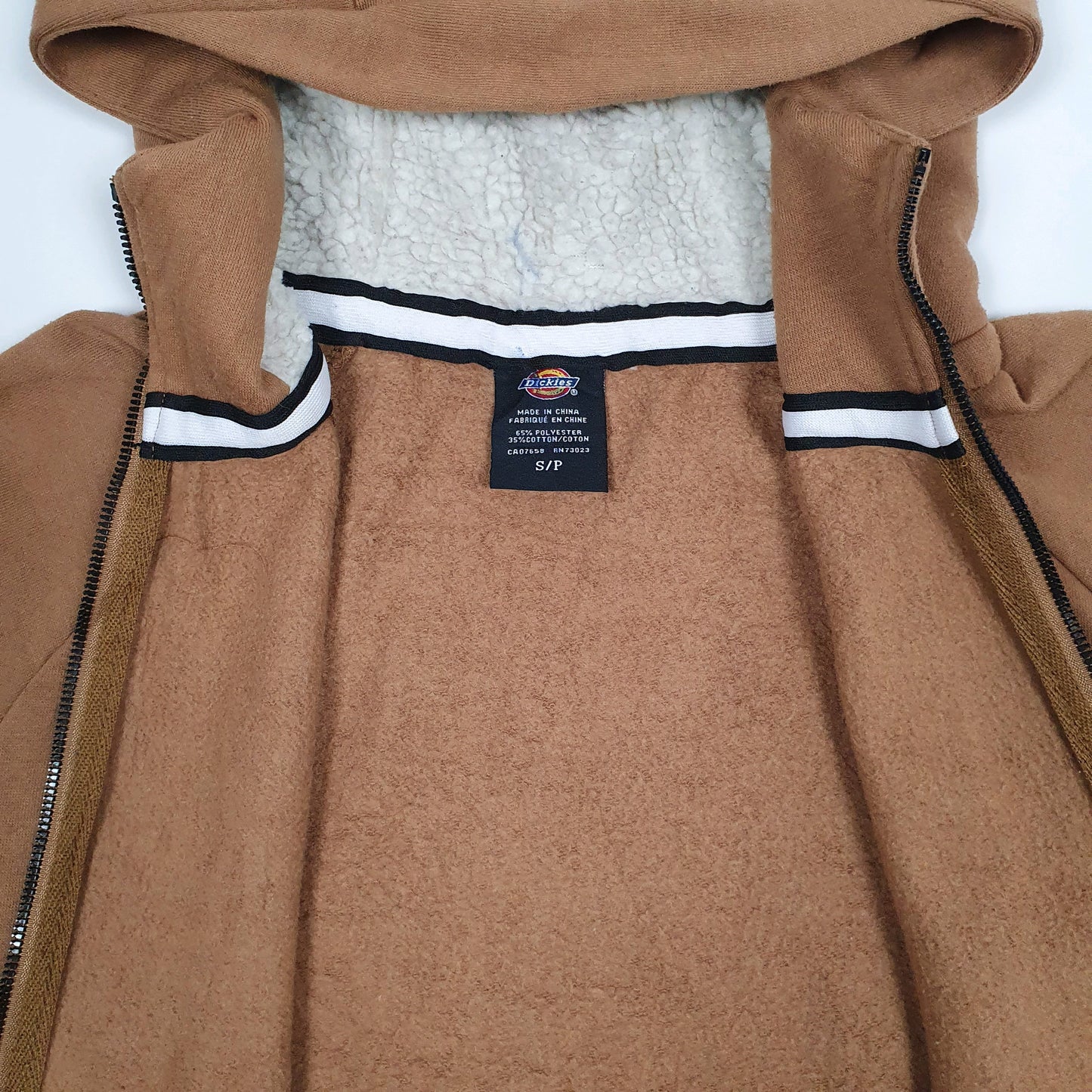 Mens Tan Dickies Hoodie Full Zip Jumper