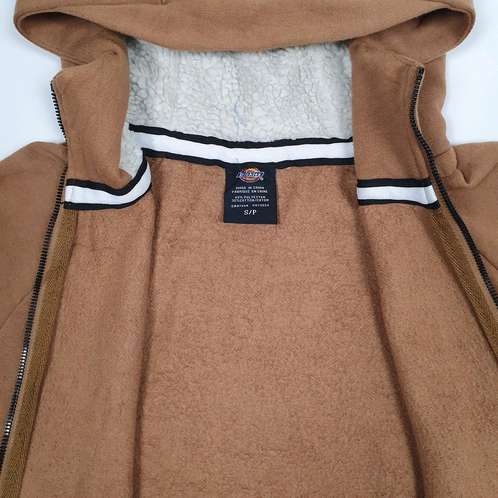 Mens Tan Dickies Hoodie Full Zip Jumper