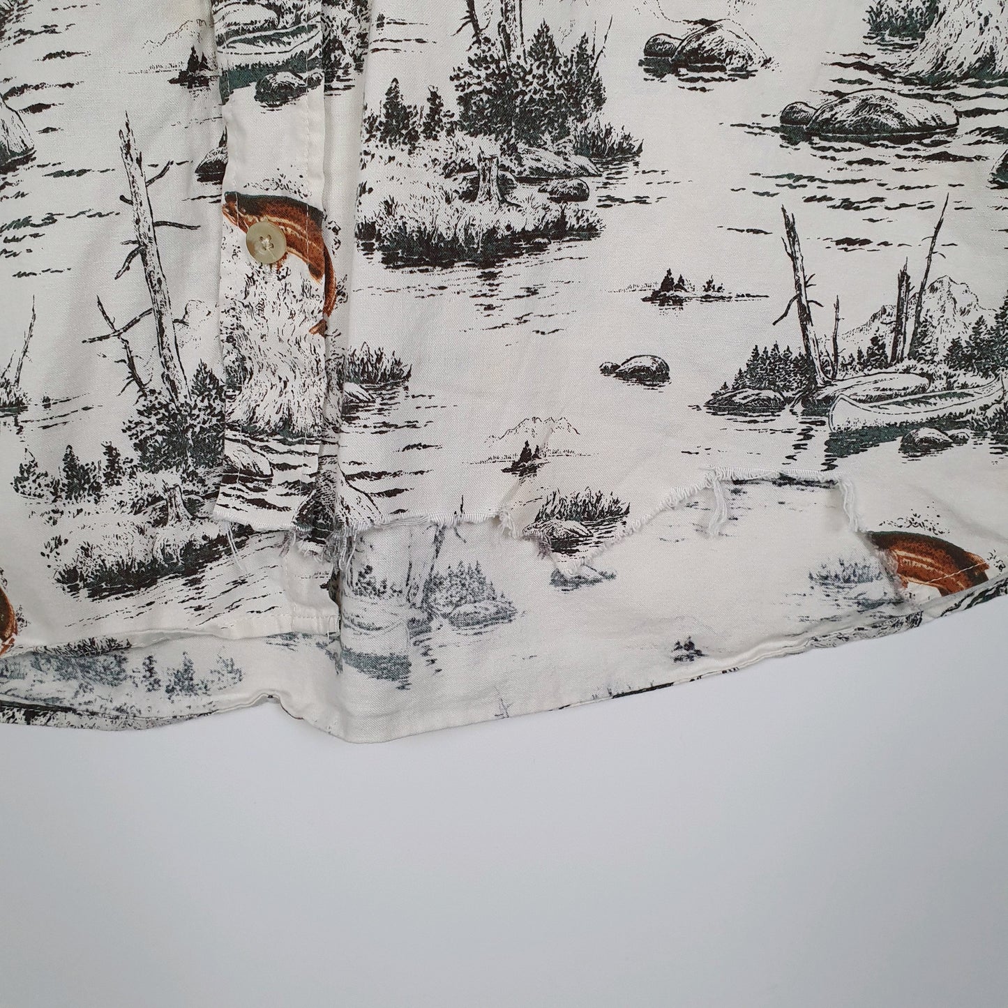 Mens White Woolrich Wildlife  Shirt