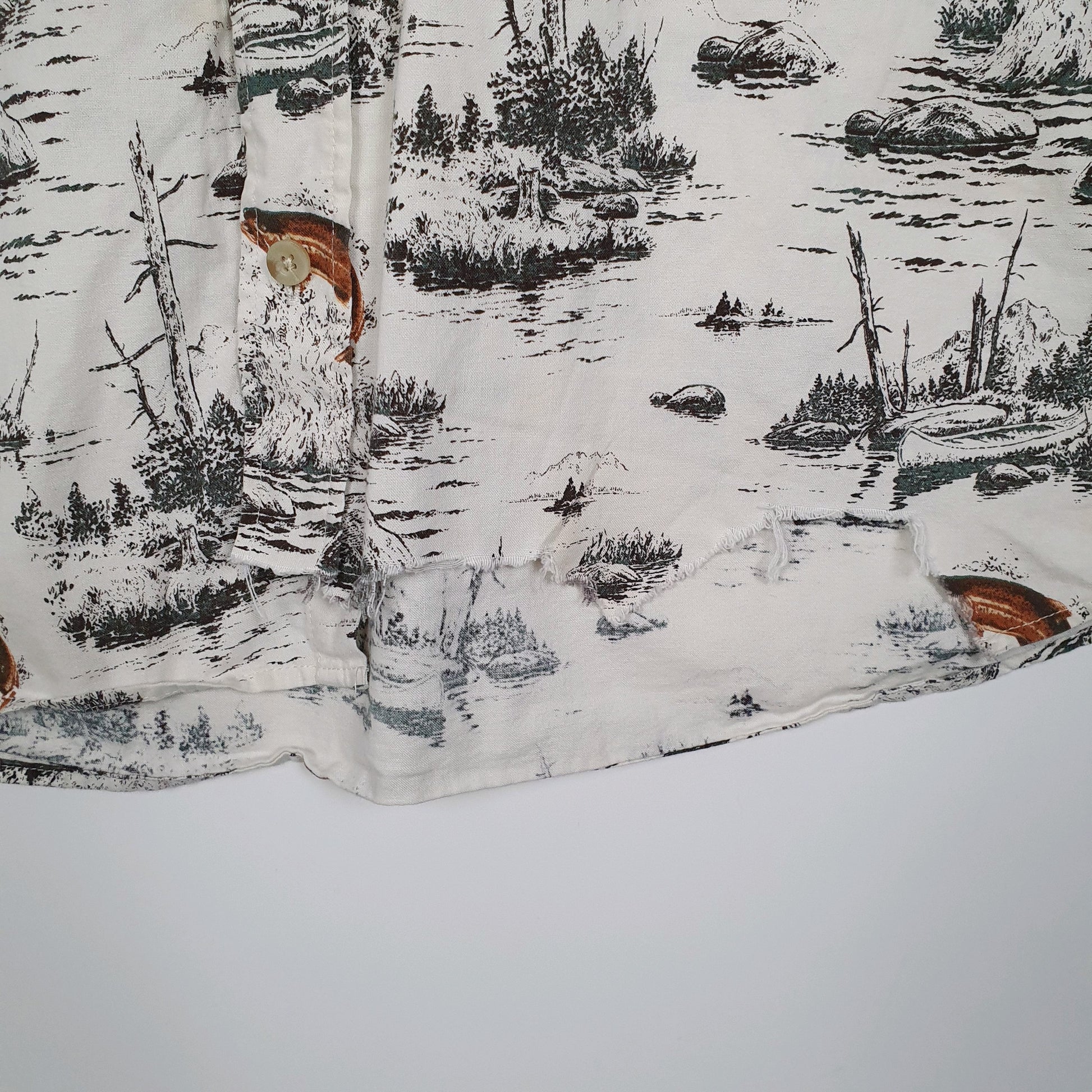 Mens White Woolrich Wildlife  Shirt