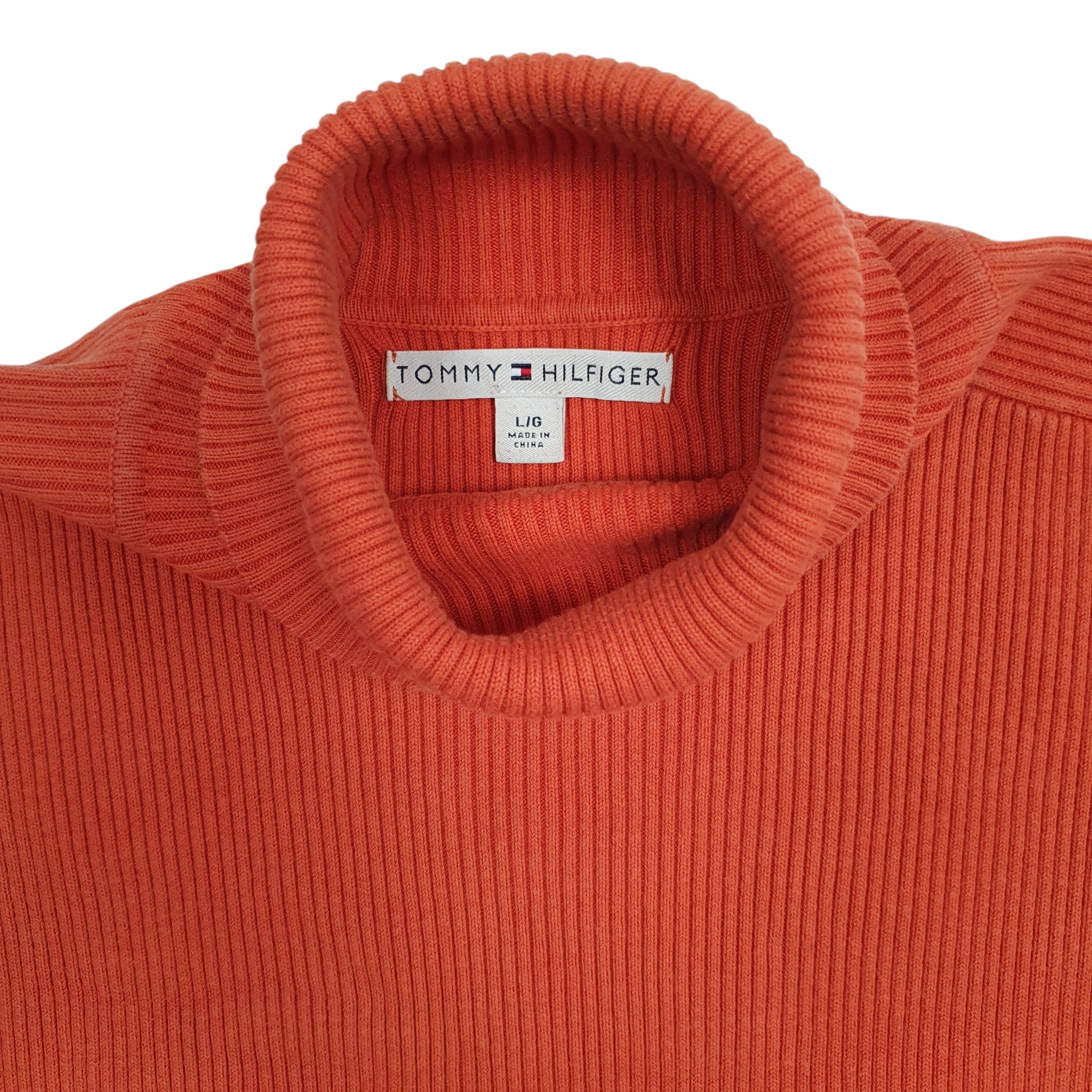 Womens Orange Tommy Hilfiger  Turtle Neck Jumper