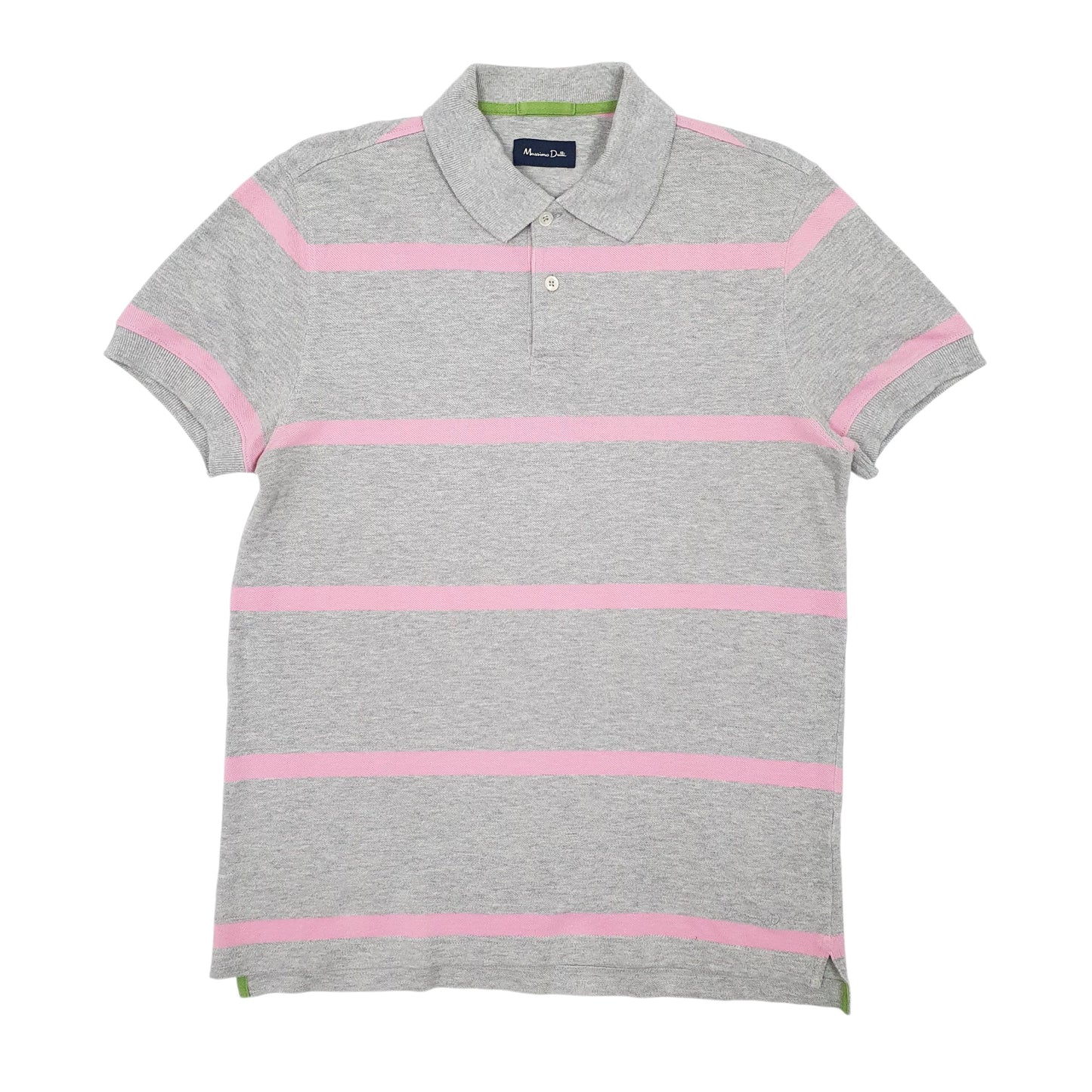 Mens Grey Massive Dutti  Short Sleeve Polo Shirt