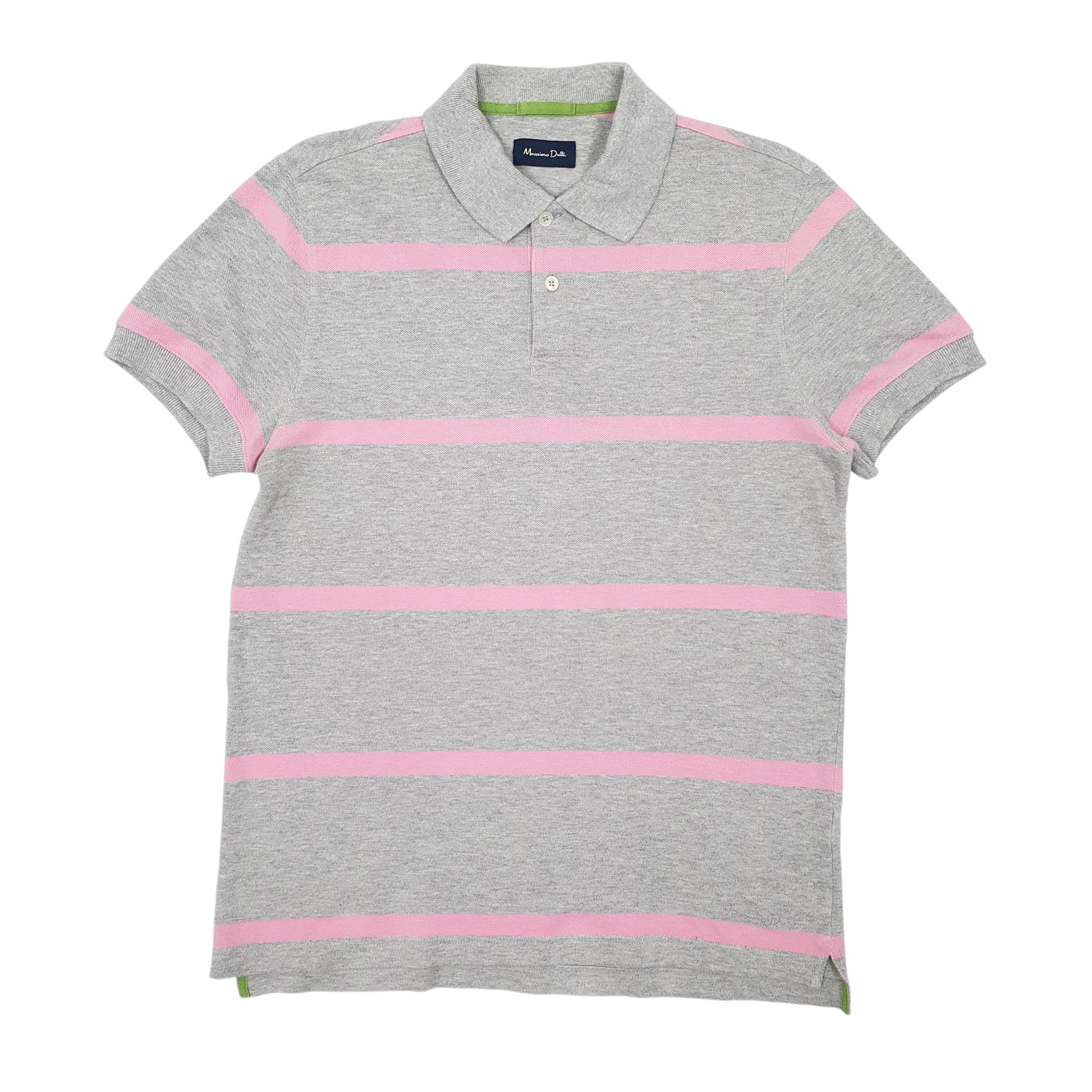 Mens Grey Massive Dutti  Short Sleeve Polo Shirt