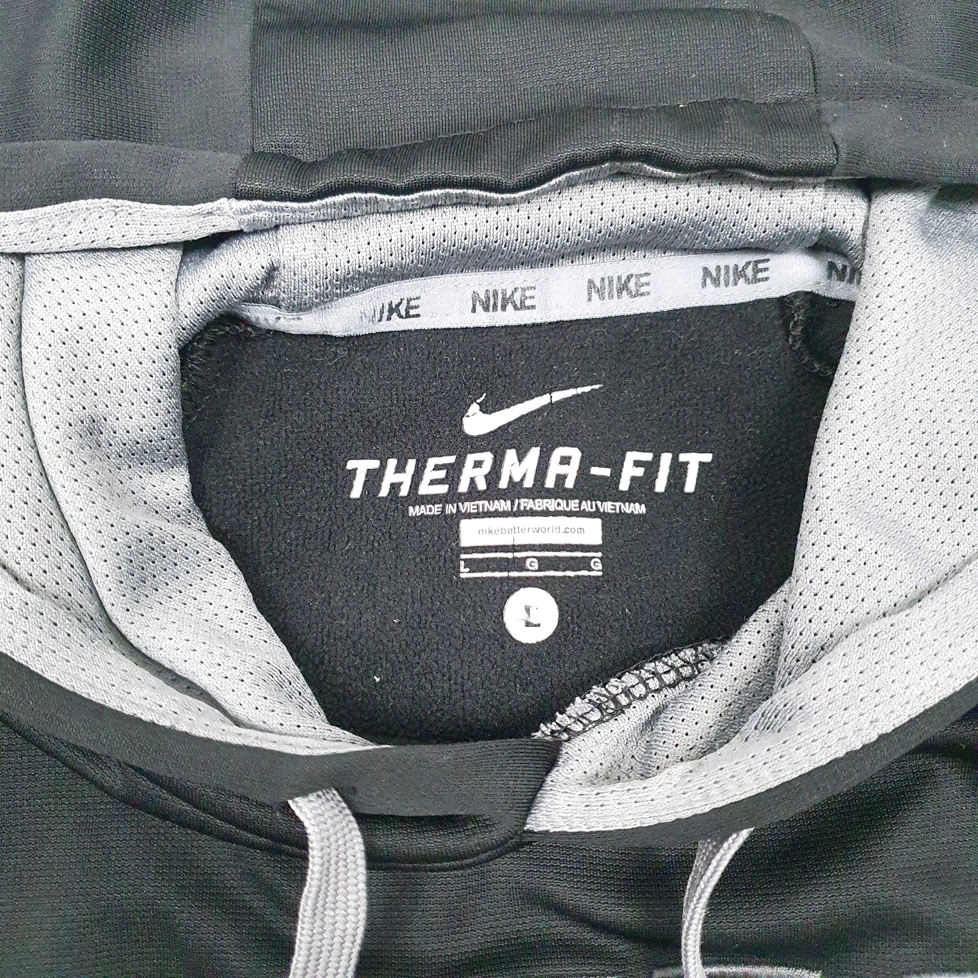 Mens Black Nike Therma-Fit Spellout Hoodie Jumper