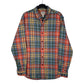 Mens Orange L.L.Bean Thick Flannel Plaid Long Sleeve Shirt