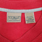Mens Red LL Bean Henley Crewneck Jumper
