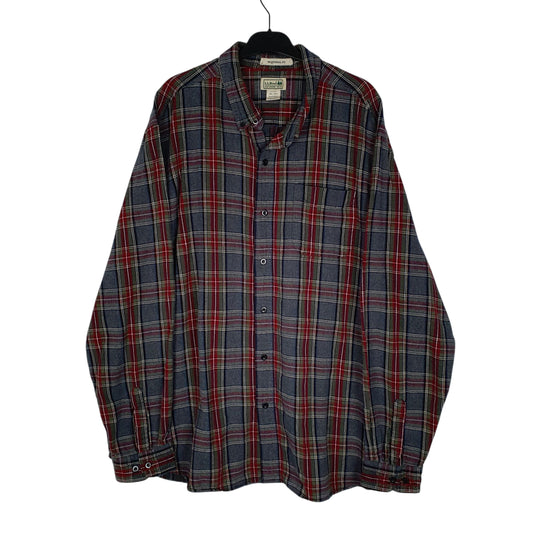 Mens Grey L.L.Bean Thick Scotch Plaid Flannel Long Sleeve Shirt