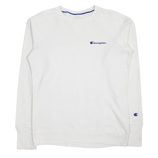 Mens White Champion  Crewneck Jumper