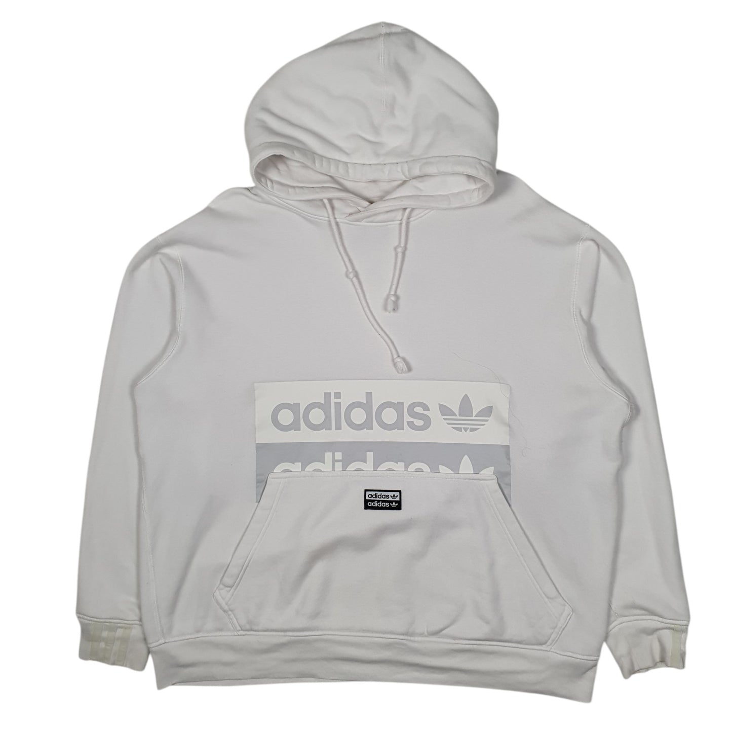 Womens White Adidas  Hoodie Jumper