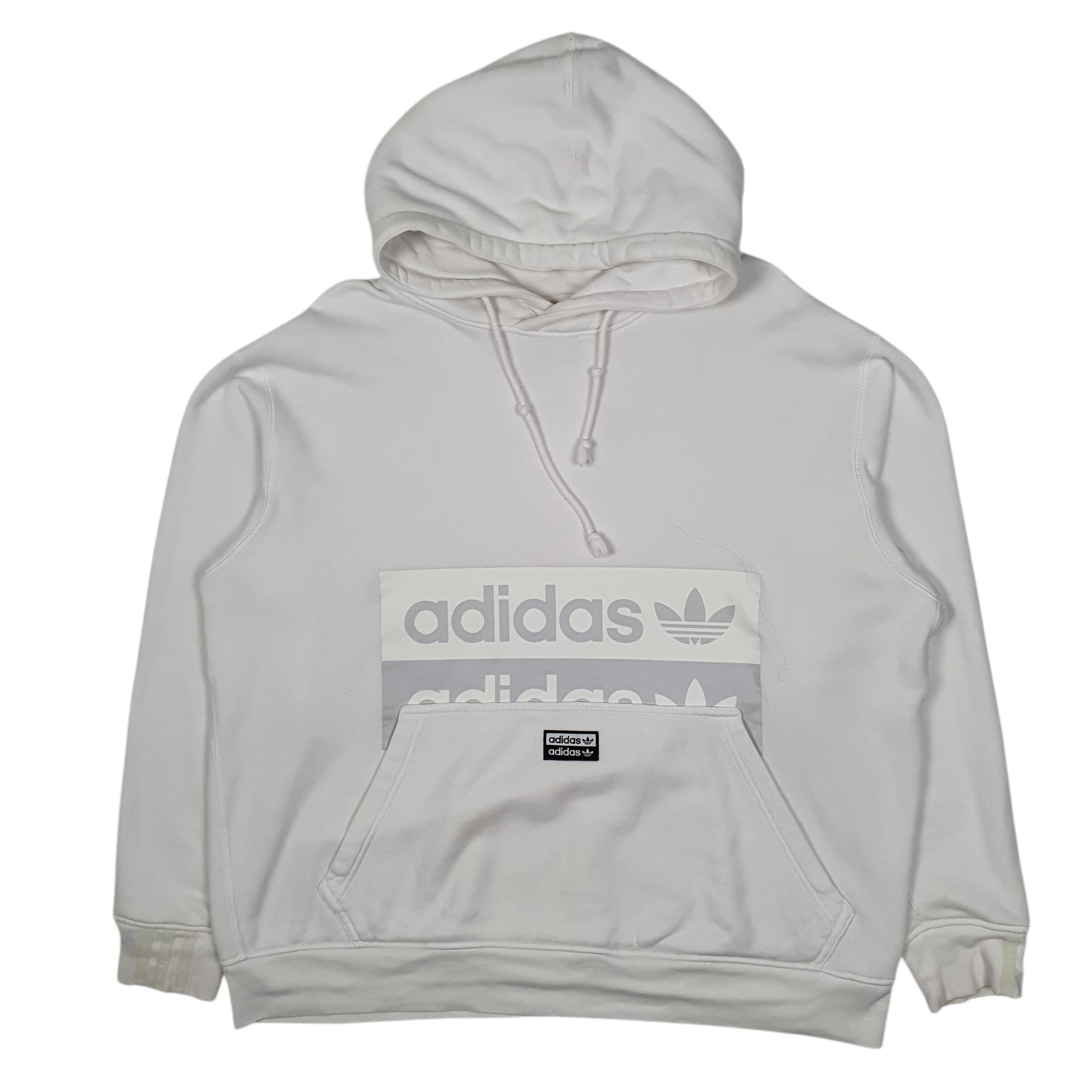 Womens White Adidas  Hoodie Jumper