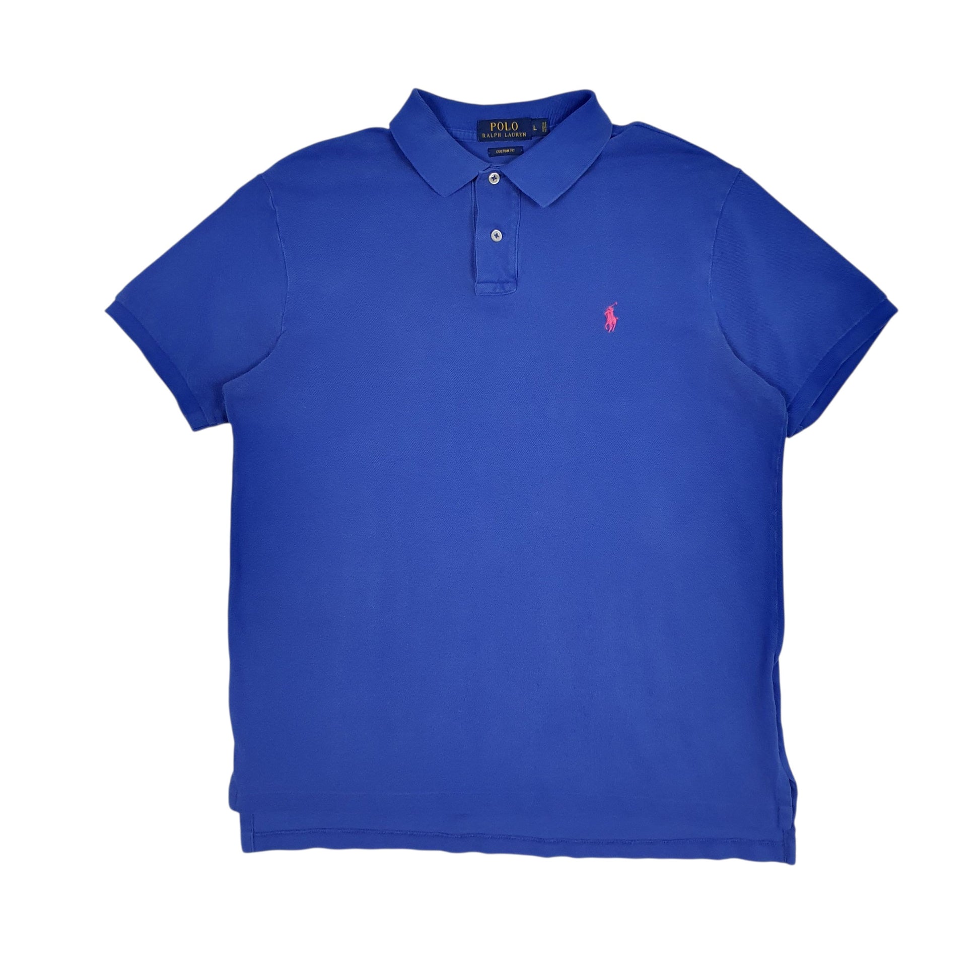 Mens Blue Polo Ralph Lauren Custom Fit Short Sleeve Polo Shirt