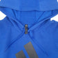 Mens Blue Adidas Spellout Hoodie Jumper