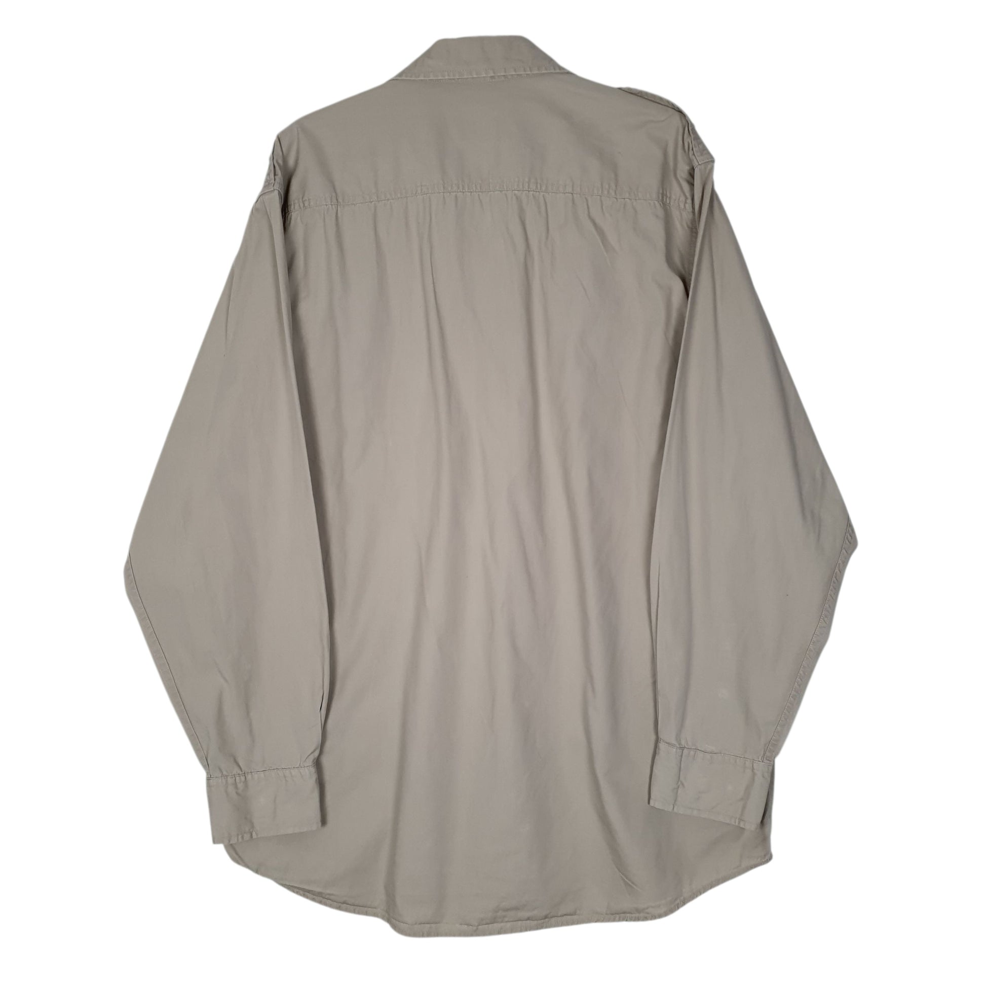 Mens Beige L.L.Bean Hunting Military  Shirt