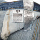 Mens Blue Levis Distressed Crewneck Jeans