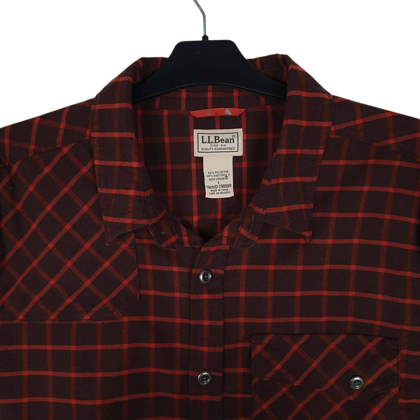 Mens Brown L.L.Bean Thick Flannel Hunting  Shirt
