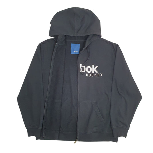 Mens Black Reebok Hockey Hoodie Full Zip Jumper