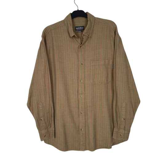 Mens Green Woolrich Thick Flannel Long Sleeve Shirt