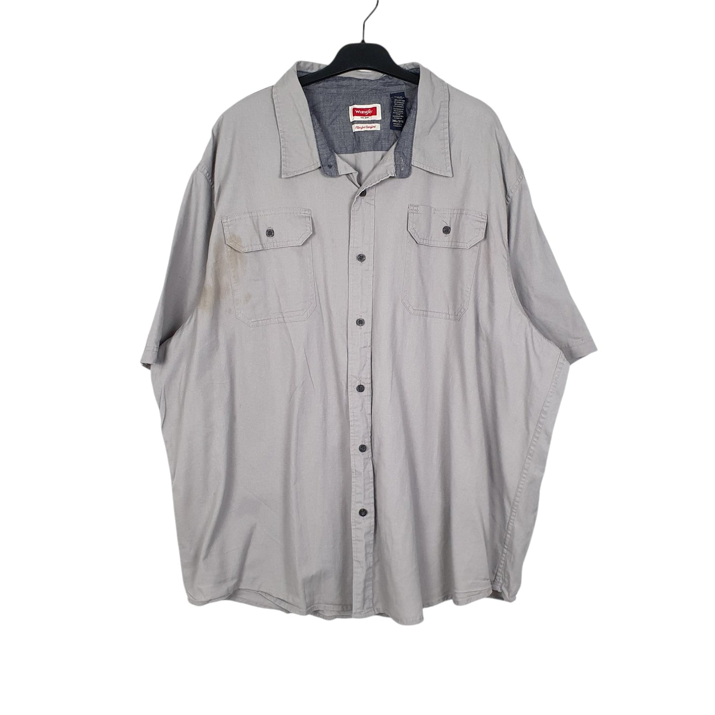 Mens Grey Wrangler  Short Sleeve Shirt