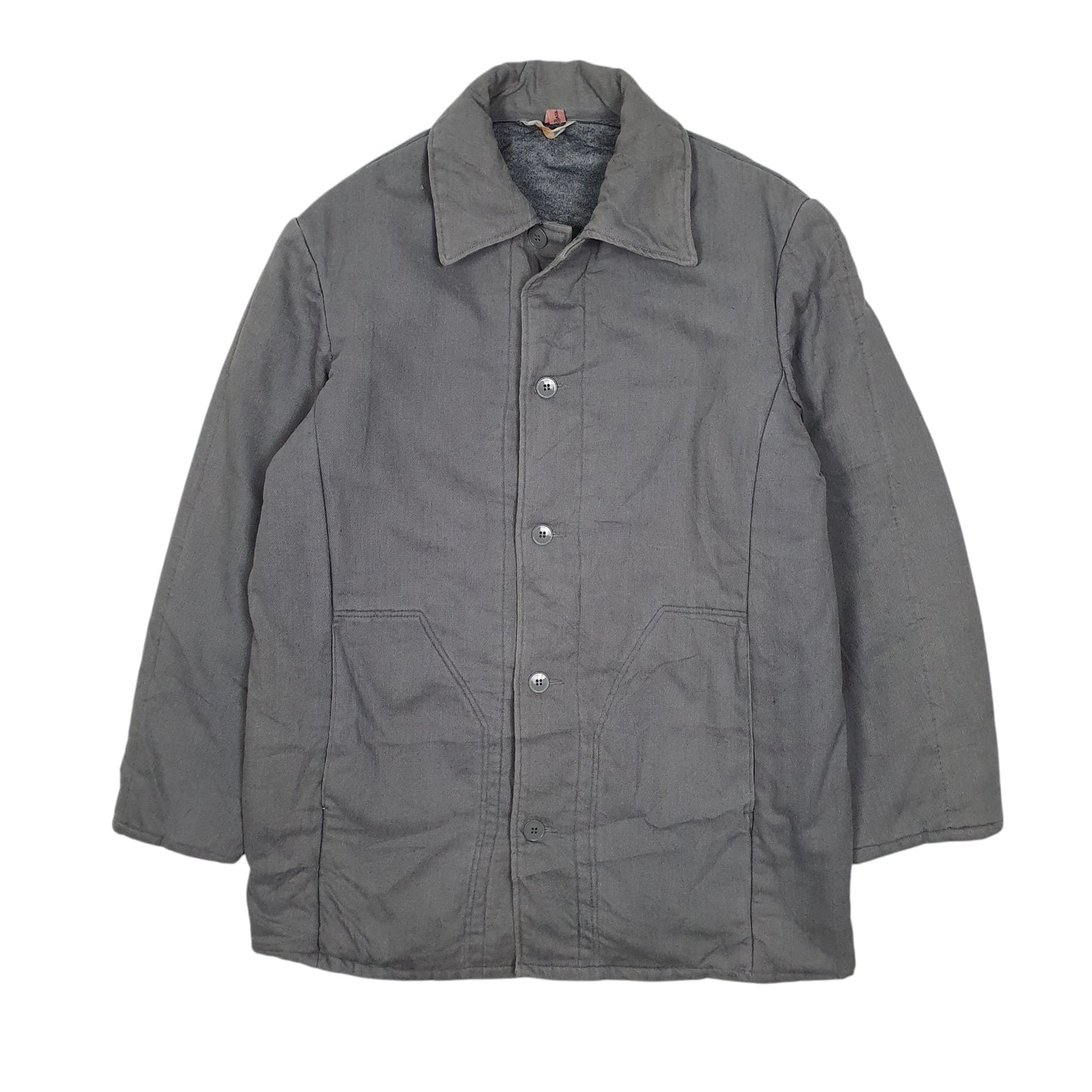 Mens Grey Veb Wattana Vintage 1970s East Germany Grey Mouse  Coat