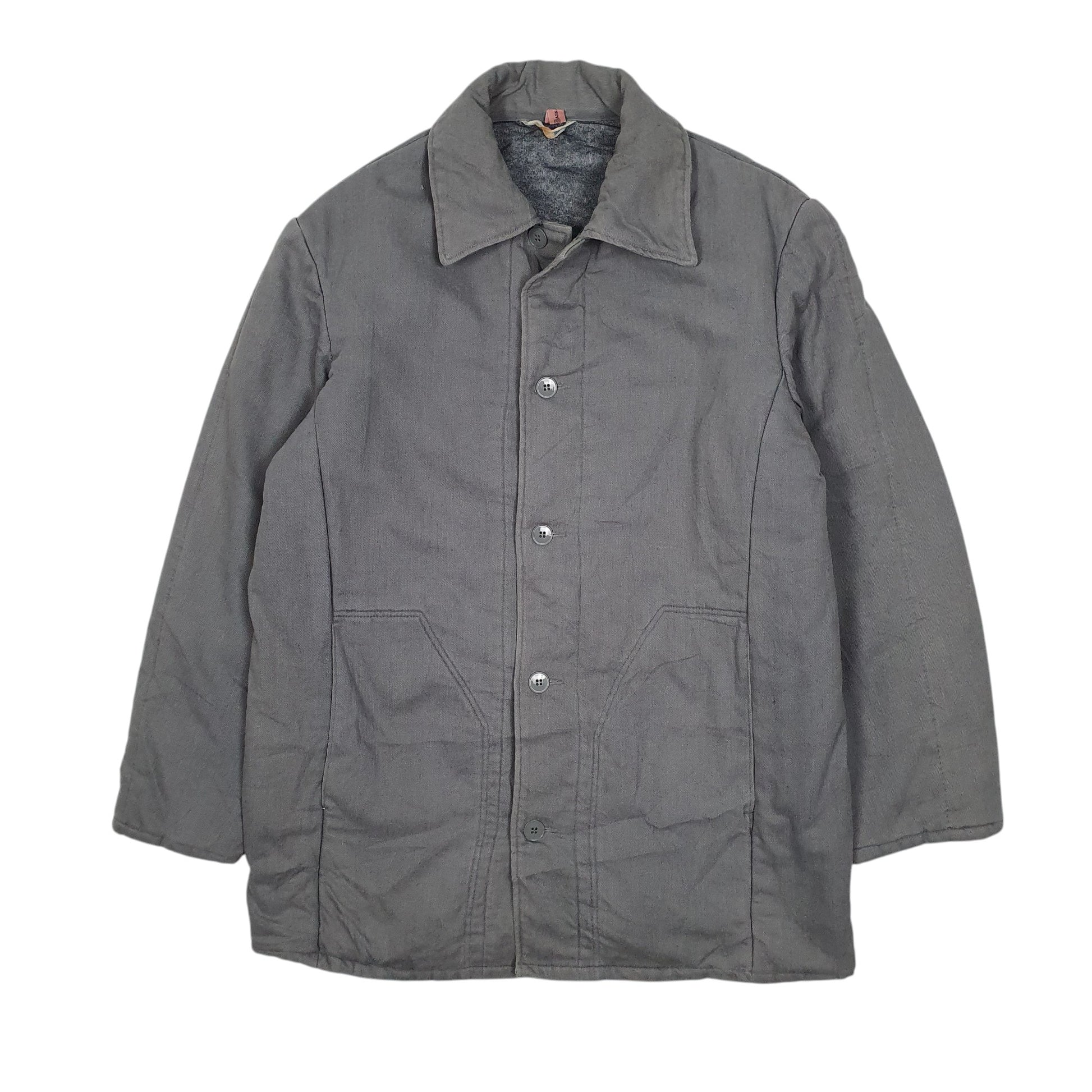 Mens Grey Veb Wattana Vintage 1970s East Germany Grey Mouse  Coat