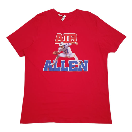 Mens Red Canvas  Short Sleeve T Shirt