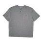 Mens Grey Carhartt Henley Short Sleeve T Shirt