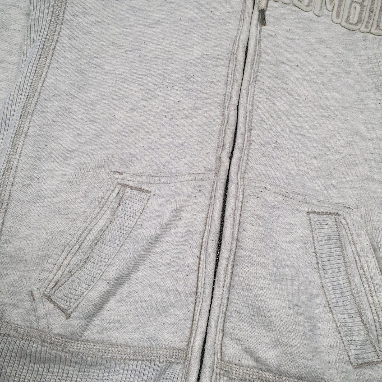 Womens Grey Abercrombie & Fitch Sherpa Lined Hoodie Full Zip Jumper