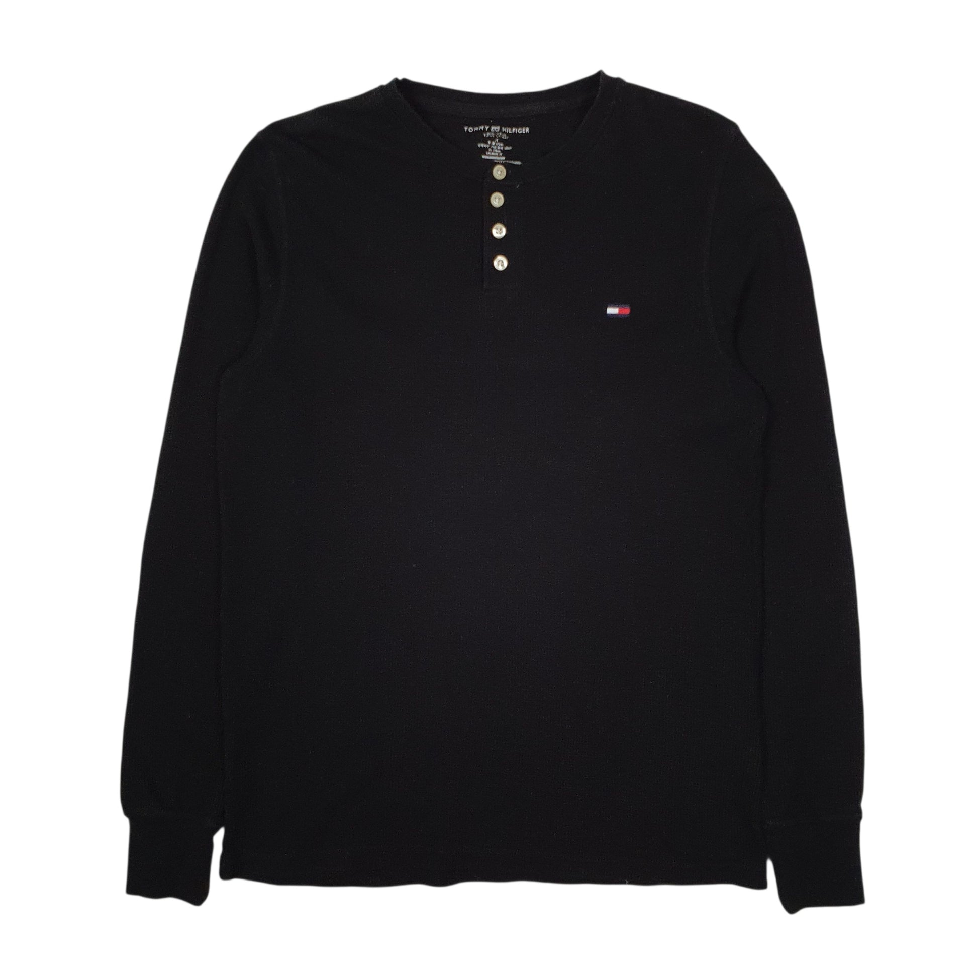 Mens Black Tommy Hilfiger Lightweight Thermal Underlayer Crewneck Jumper