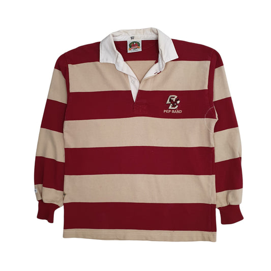 Mens Burgundy Barbarian Rugby Long Sleeve Polo Shirt