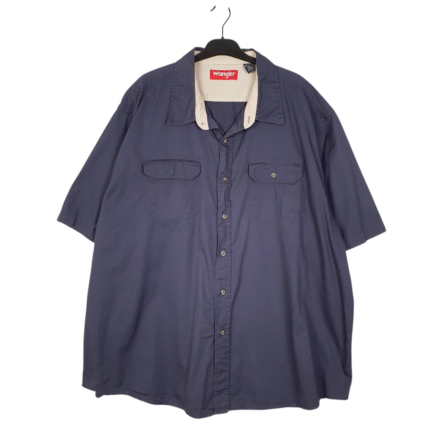 Mens Navy Wrangler  Short Sleeve Shirt