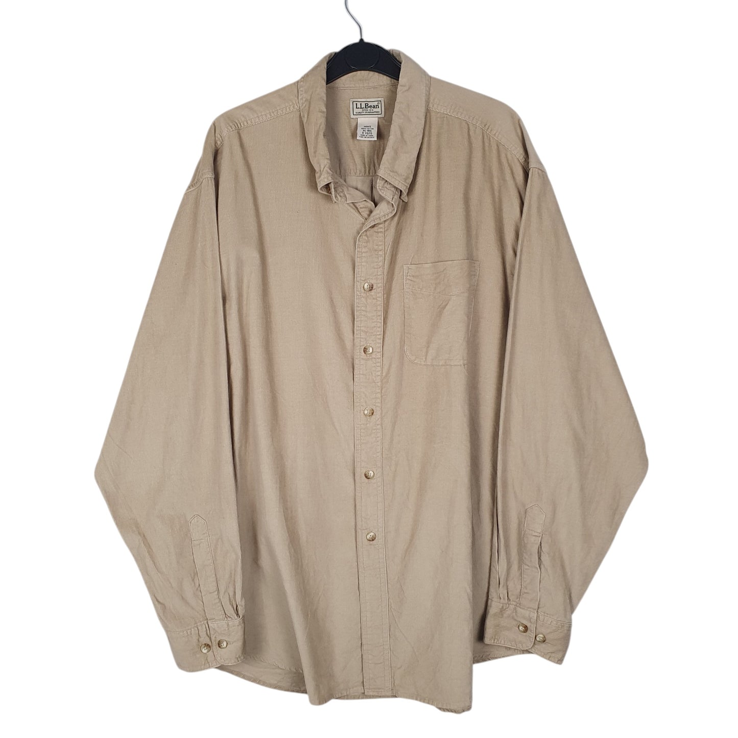 Mens Beige L.L.Bean Corduroy Long Sleeve Shirt