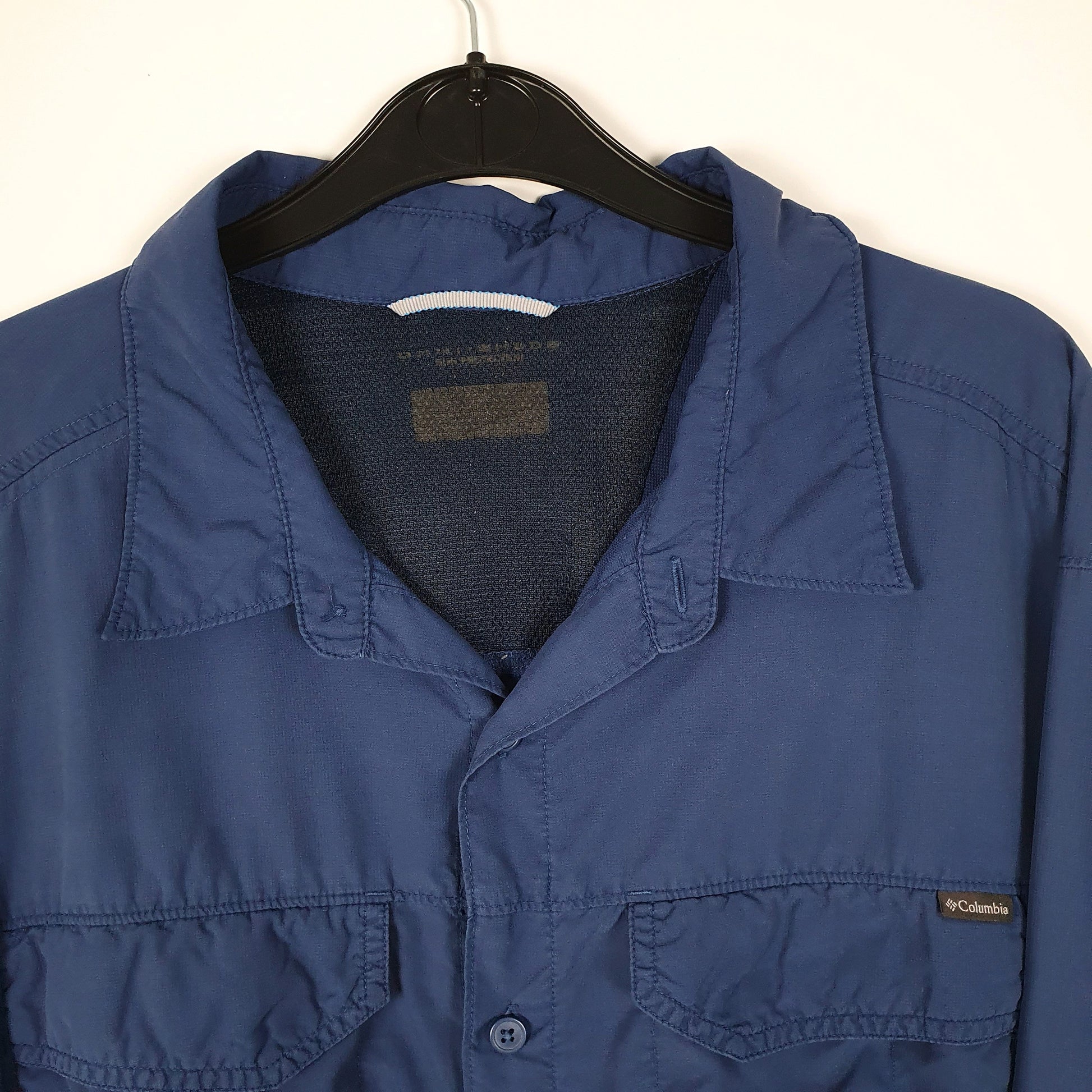 Mens Navy Columbia Sportswear Company Windbreaker Shacket  Shirt