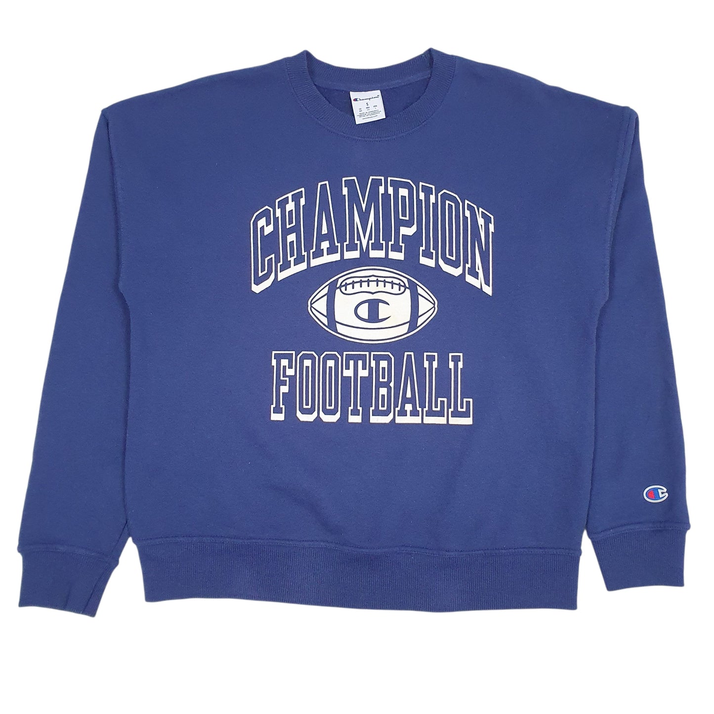 Womens Navy Champion Football Crewneck Jumper