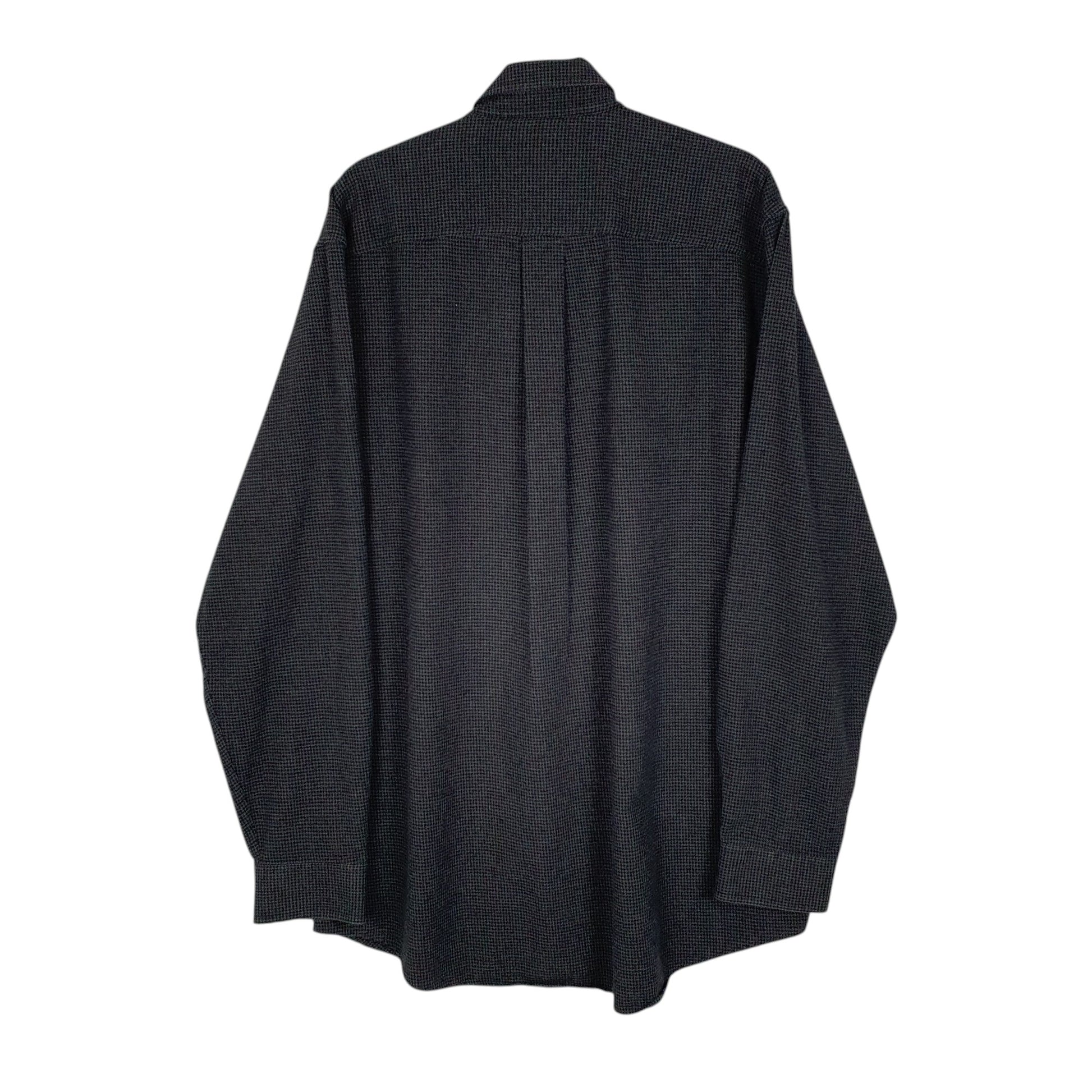 Mens Grey L.L.Bean Tall Thick Houndstooth  Shirt