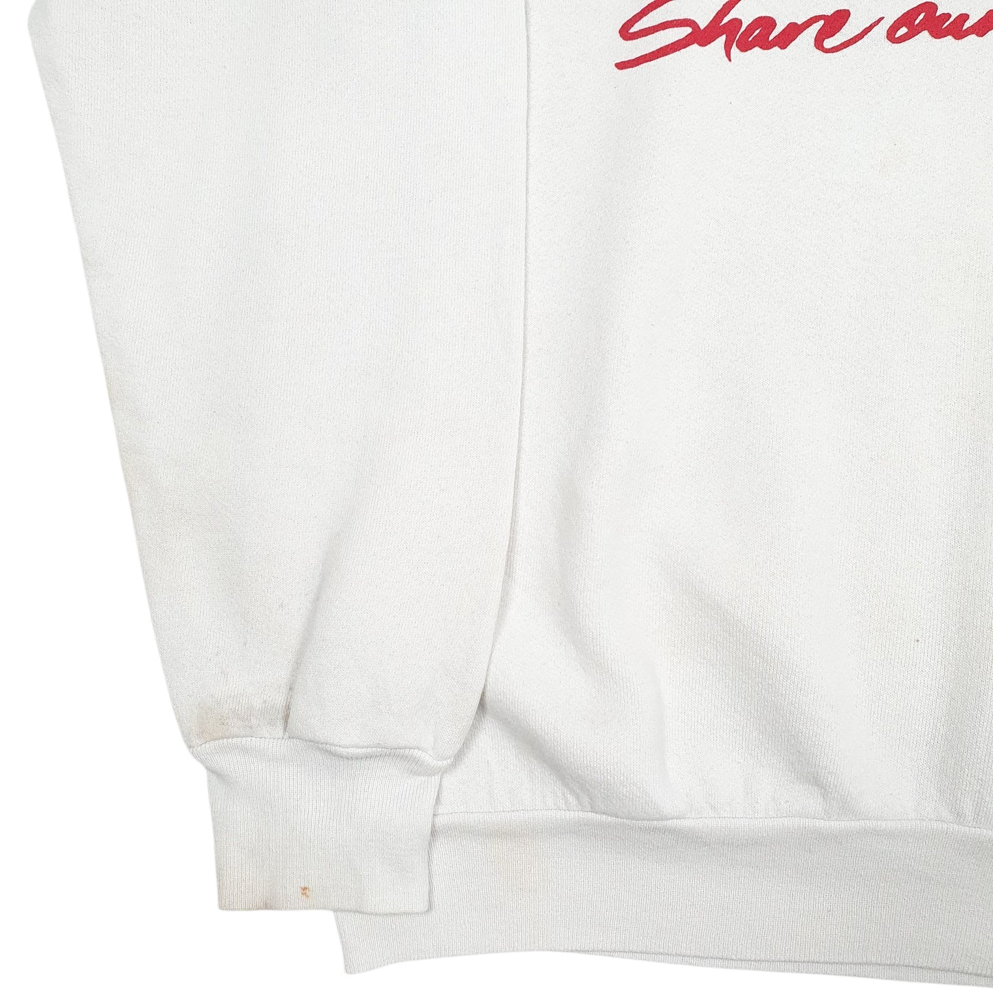 Mens White Fruit Of The Loom Vintage 90s Crewneck Jumper