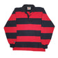 Mens Red Barbarian Rugby Long Sleeve Polo Shirt