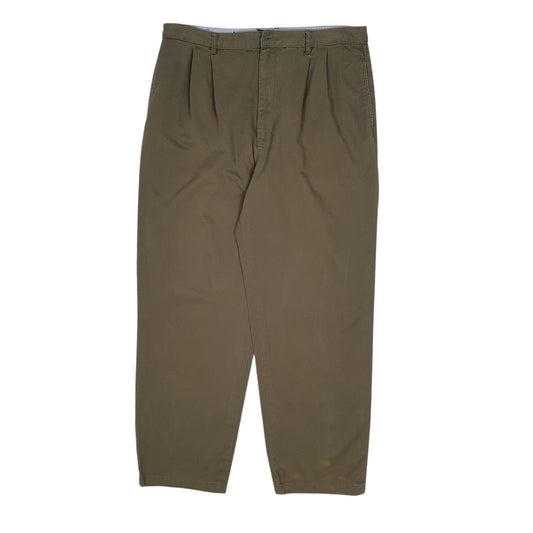 Mens Green Tommy Hilfiger Vintage 00s Double Pleated Chino Trousers