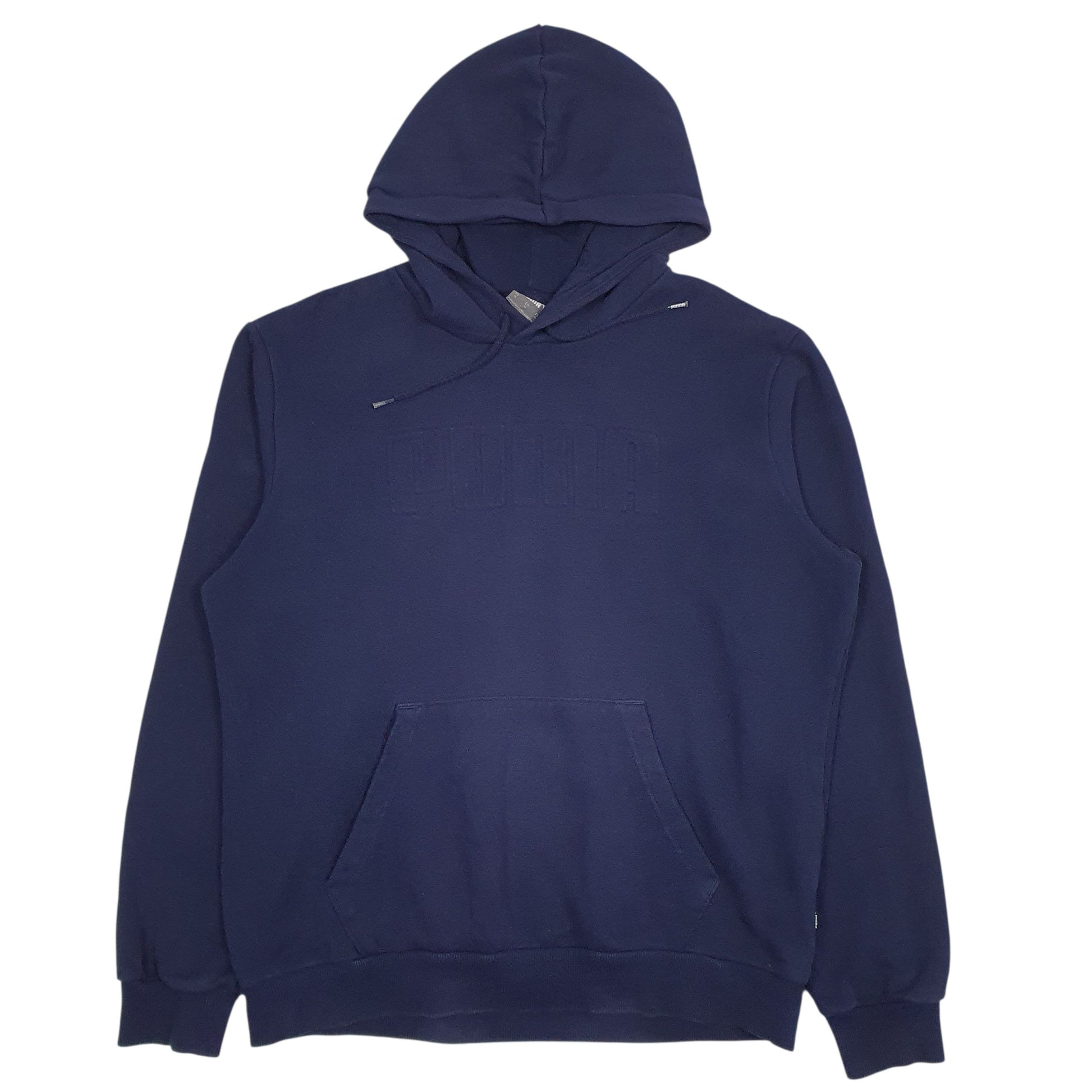 Mens Navy Puma Spellout Hoodie Jumper
