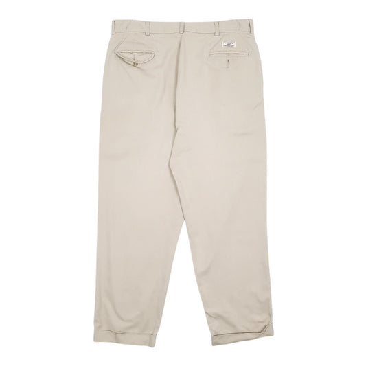 Mens Beige Polo Ralph Lauren Hammond Pant Pleated 90s  Trousers