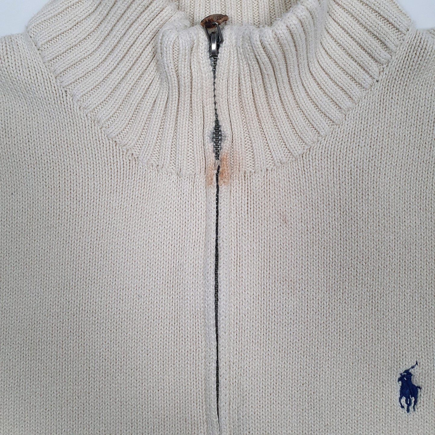 Mens Cream Polo Ralph Lauren  Quarter Zip Jumper