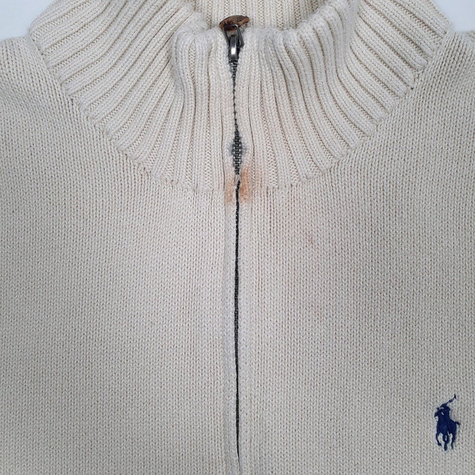 Mens Cream Polo Ralph Lauren  Quarter Zip Jumper